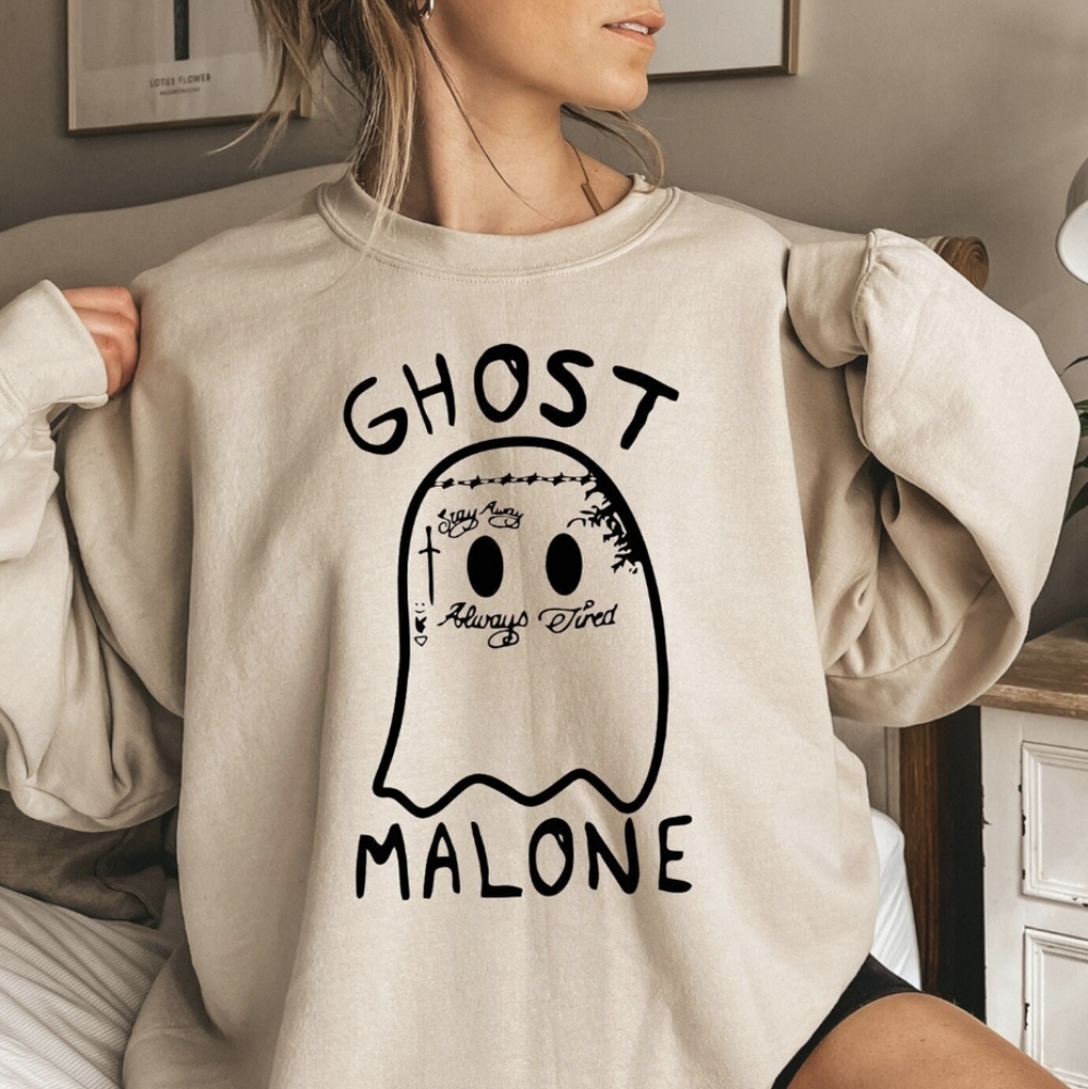 New Ghost Malone Sweatshirt. Cream/Sand
